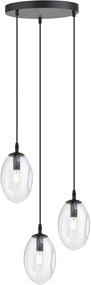 Emibig Astral lampă suspendată 3x10 W negru-transparent 1265/3PREM