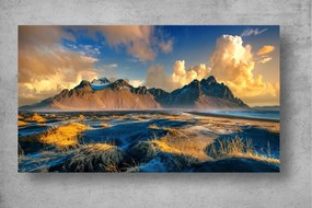 Tapet Premium Canvas - Muntii stancosi din Islanda in soarele diminetii