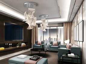 Lustra LED dimabila cu telecomanda design exclusivist 50cm Velos II crom