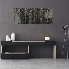 Tablou - Crenguțe de salcie, fundal negru (120x50 cm)