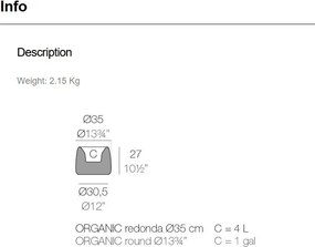 Ghiveci plante design decorativ modern exterior/interior Organic round 34×27cm