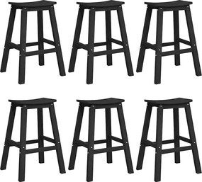 vidaXL Set bar de grădină 6 pcs Negru HDPE