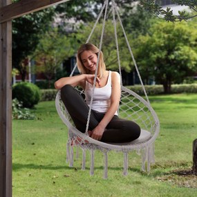 Scaun balansoar Cadras de culoare bej cu pernă