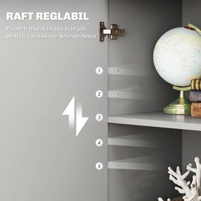 HOMCOM Dulap 3uși+2sertare gri 106x35x76 | Aosom Romania