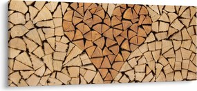 Tablou - Inima din lemn (120x50 cm)