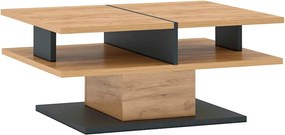 Masuta de cafea T FIDEL, stejar artisan/gri grafit, PAL laminat, 90x70