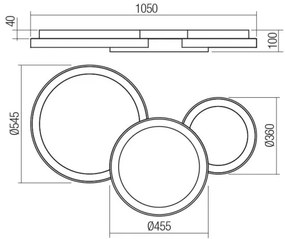 Plafonieră LED dimabilă COMBI LED/72W/230V CRI98 negru Redo 01-3375