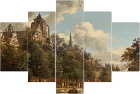 Tablou - Jan van der Heyden, View Down a Dutch Canal, reproducere (150x105 cm)