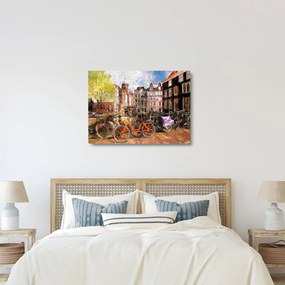 Tablou pe sticlă - Amsterdam, pictură (70x50 cm)