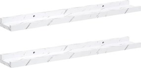vidaXL Raft de perete 2 pcs Marmură albă 60 x 9 x 3 cm Lemn compozit