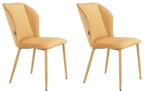 Scaune de dining galbene 2 buc. din catifea Wilma – Støraa