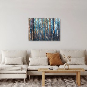 Tablou pe sticlă - Pădurea iarna (70x50 cm)