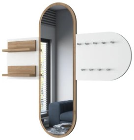 Oglindă de perete RANI 125x120 cm alb/maro