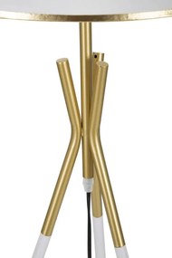 Lampadar auriu / alb din metal, soclu E27, max 40W, Ø 61 cm, Triply Mauro Ferreti