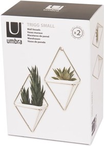 Set 2 ghivece suspendate din ceramică și cadru argintiu Umbra Trigg