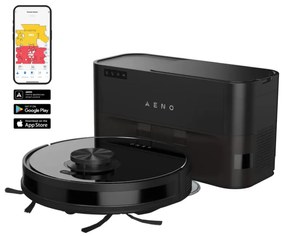 Aspirator robotic AENO ARC0005S, 4000Pa, 3000 mAh, 120 m2, Mapare, Wi-Fi, Comenzi vocale, Autonomie până la 120 min, Negru