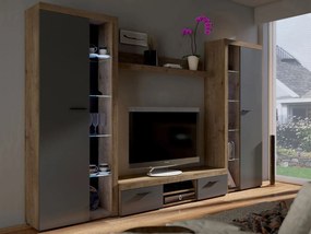 MEBLINE Set mobilier RUMBA/RUDOS XL grafit / lefkas