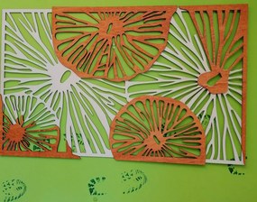 SENTOP | Imagine sculptată pe peretele din placaj de lemn portocaliu efect 3D KODJAK