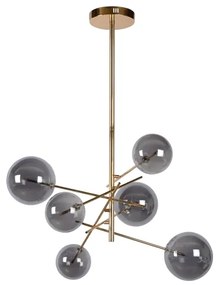 Lustră LED pe tijă Lucide 46417/06/10 ALARA 6xG4/1,5W/230V auriu