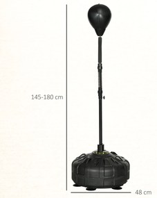 SPORTNOW Sac de box cu suport reglabil 145–180 cm, bază umplută, negru | Aosom Romania