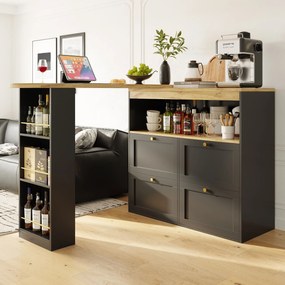 Masă de bar rotativă la 360°, Negru | Aosom Romania