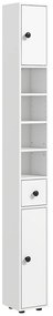 kleankin Cabinet de baie, 4 rafturi, sertar, plăci aglomerate, design subțire, Alb | Aosom Romania