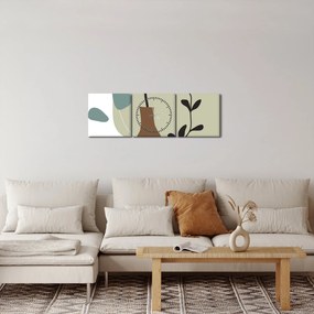 Tablou - Flori într-o vază N⁰2 (cu ceas) (90x30 cm)