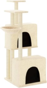 vidaXL Ansamblu de pisici cu stâlpi din funie de sisal, crem, 122 cm