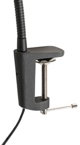 Lampă de birou cu clește neagră incluzând LED cu dimmer tactil - Lionard