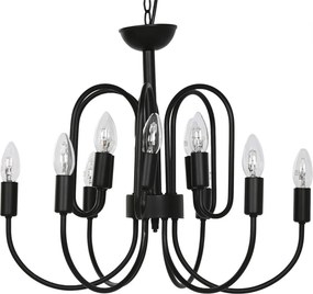 Candelabru din metal, negru, cu 12 brațe, 46 x 54 cm, „Cayeux”