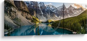 Tablou - Kanada. Parcul național Banff, Moraine Lake (cu ceas) (90x30 cm)