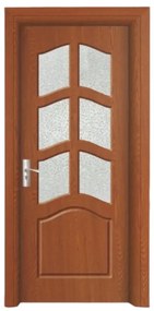 Usa Interior din MDF Novo Doors ND109, Cadru din Lemn Masiv, Geam Sablat, KIT COMPLET, Toc , Manere si balamale incluse (Culoare: Alb, Toc: Fix,