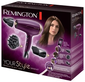 Uscator de par Remington Your Style D5219, 2300 W, 3 trepte de caldura, 2 viteze, Functie Ionica, 3 accesorii, Mov/Negru