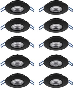 Eglo 300192 - Set 10 x spoturi LED încastrate GEDREZ LED/4,9W/230V Ø 9 cm, negru