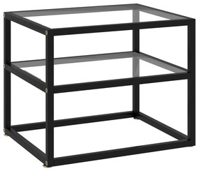 322851 vidaXL Masă consolă, transparent, 50 x 40 x 40 cm, sticlă securizată