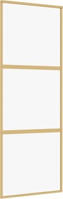 vidaXL Ușă glisantă auriu 76x205 cm sticlă ESG transparentă/aluminiu