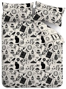Lenjerie de pat neagră-bej pentru pat dublu, extinsă 230x220 cm Enchanted Witchcraft – Catherine Lansfield