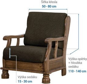 Nueva Textura Huse care se întind foarte bine NIAGARA tutunului fotoliu cu manere de lemn (l. 50 - 80 cm)