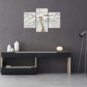 Tablou cu copac alb cu flori (90x60 cm)