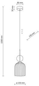Pendul pe cablu SOPHIA 1xE14/10W/230V negru/bej fumuriu