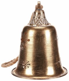 Clopot metalic suspendat, auriu, 20 x 20 x 58 cm