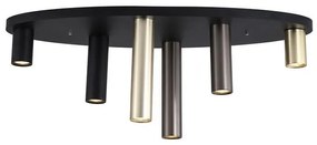 Plafoniera neagra cu 6 spoturi GU10 Tubes