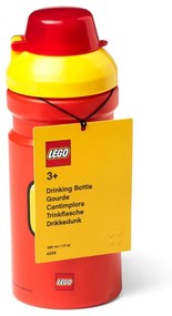 Sticlă pentru apă cu capac galben LEGO® Iconic, 390 ml, roşu