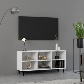 805950 vidaXL Comodă TV cu picioare metalice, alb, 103,5x30x50 cm