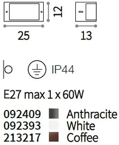 Aplica perete exterior design modern IP44 REX-1 AP1 ANTRACITE 092409