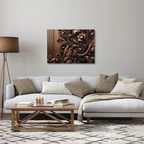 Tablou pe sticlă - Model din lemn (70x50 cm)