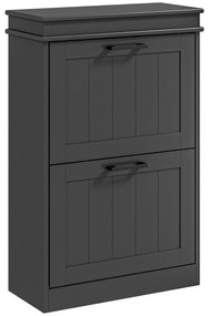 HOMCOM Dulap pentru Pantofi cu 2 Sertare pentru 10 Perechi de Pantofi, Mobilier cu Raft Reglabil, 54x24x82,5 cm, Negru | Aosom Romania