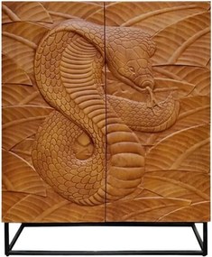 Comoda cu aplicatie exotica pe fronturi SNAKE 120cm natur