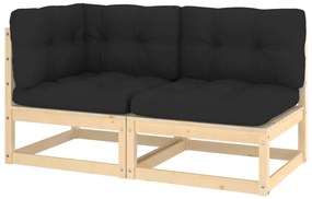 vidaXL Set mobilier grădină cu perne, 2 piese, lemn masiv de pin