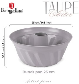 Tava pentru bundt 25 cm Taupe Berlinger Haus BH 7998, antiaderenta gri